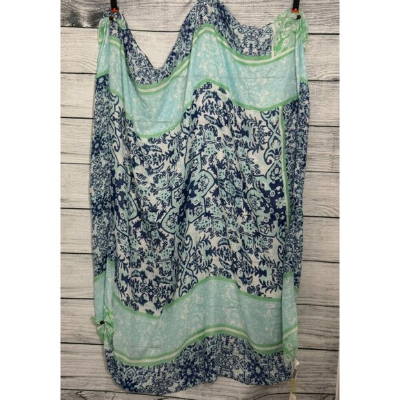 NWT BCBGeneration Blue & Mint Floral Print Scarf - Picture 1 of 2